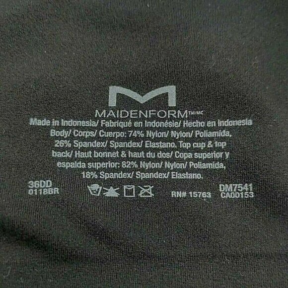 Maidenform Womens Bra No Lines No Show Cool Comfort Black Size 36DD NEW - Picture 6 of 6